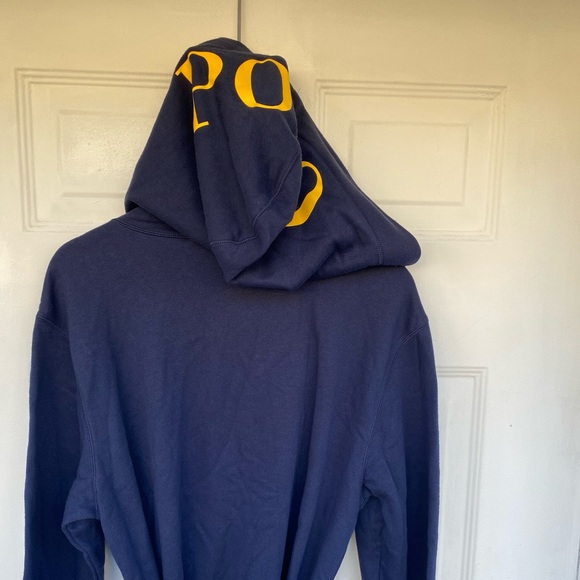 POLO RALPH LAUREN Navy Brushed Fleece Robe Size S/M - Picture 3 of 14